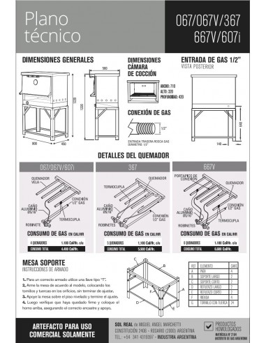 Horno a gas EG | Pastelero | 6 Moldes